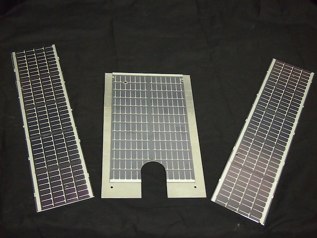 The completed "solar wings" and top plate.